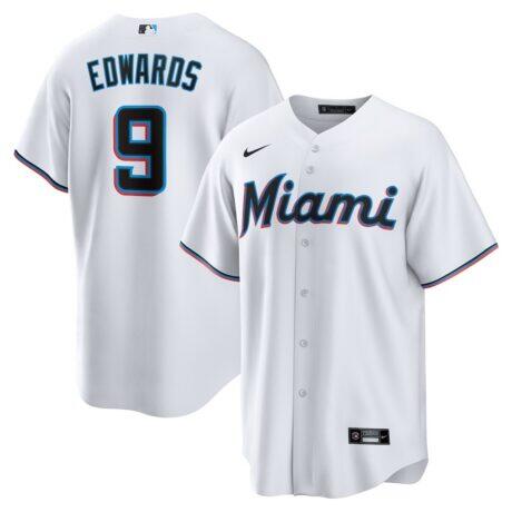 Xavier Edwards Miami Marlins Nike Home Replica Jersey - White - Front View
