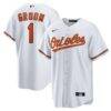 Baltimore Orioles Nike #1 Groom Home Replica Jersey - White - Front View