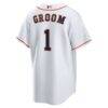 Houston Astros Nike #1 Groom Home Replica Jersey - White - Detail View