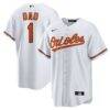 Baltimore Orioles Nike #1 Dad Home Replica Jersey - White - Front View