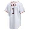 Houston Astros Nike #1 Dad Home Replica Jersey - White - Detail View