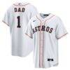 Houston Astros Nike #1 Dad Home Replica Jersey - White - Front View