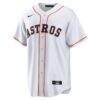 Houston Astros Nike #1 Dad Home Replica Jersey - White - Side View