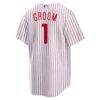 Philadelphia Phillies Nike #1 Groom Home Replica Jersey - White - Detail View