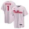 Philadelphia Phillies Nike #1 Groom Home Replica Jersey - White - Front View