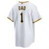 Pittsburgh Pirates Nike #1 Dad Home Replica Jersey - White - Detail View