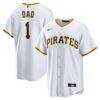 Pittsburgh Pirates Nike #1 Dad Home Replica Jersey - White - Front View