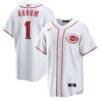 Cincinnati Reds Nike #1 Groom Home Replica Jersey - White - Front View