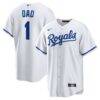 Kansas City Royals Nike #1 Dad Home Replica Jersey - White - Front View