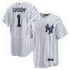 New York Yankees Nike #1 Groom Home Replica Jersey - White - Front View