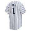 New York Yankees Nike #1 Dad Home Replica Jersey - White - Detail View