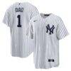 New York Yankees Nike #1 Dad Home Replica Jersey - White - Front View