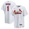 St. Louis Cardinals Nike #1 Groom Home Replica Jersey - White - Front View