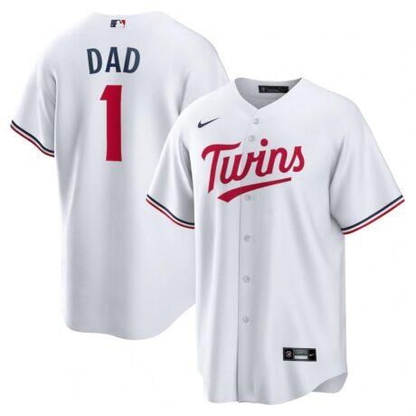 Minnesota Twins Nike #1 Dad Home Replica Jersey - White - Front View