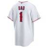 Los Angeles Angels Nike #1 Dad Home Replica Jersey - White - Detail View