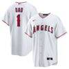 Los Angeles Angels Nike #1 Dad Home Replica Jersey - White - Front View