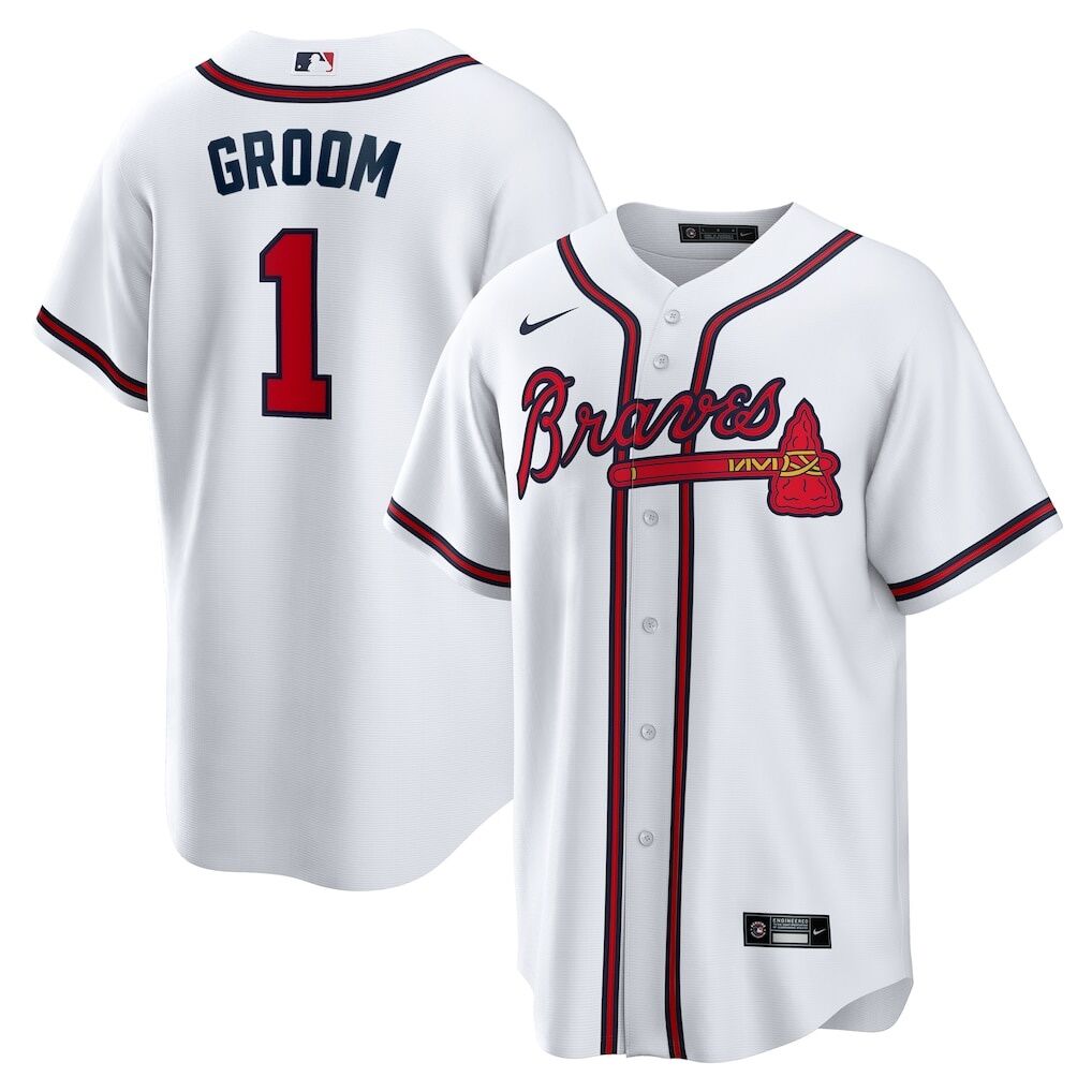 Atlanta Braves Nike #1 Groom Home Replica Jersey