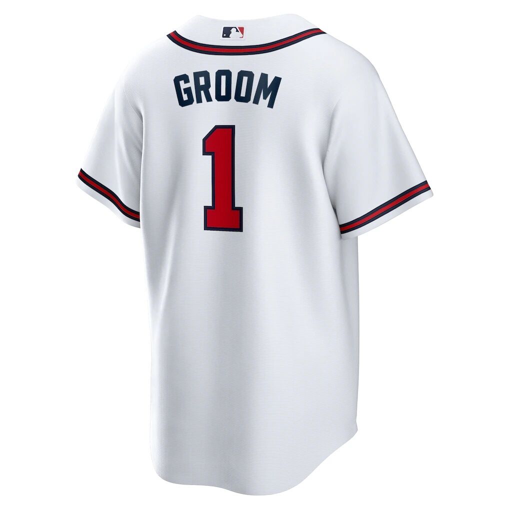 Atlanta Braves Nike #1 Groom Home Replica Jersey