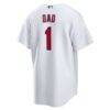 St. Louis Cardinals Nike #1 Dad Home Replica Jersey - White - Detail View