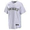 Colorado Rockies Nike #1 Groom Home Replica Jersey - White - Side View