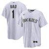Colorado Rockies Nike #1 Dad Home Replica Jersey - White - Front View