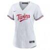 Minnesota Twins Nike Women's #1 Mom Home Replica Jersey - White - Side View