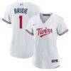 Minnesota Twins Nike Women's #1 Bride Home Replica Jersey - White - Front View