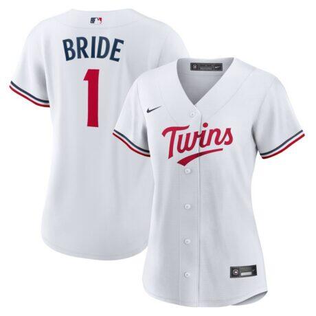 Minnesota Twins Nike Women's #1 Bride Home Replica Jersey - White - Front View