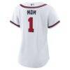 Atlanta Braves Nike Women's #1 Mom Home Replica Jersey - White - Detail View