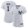 New York Yankees Nike Women's #1 Mom Home Replica Jersey - White - Front View