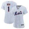New York Mets Nike Women's #1 Mom Home Replica Jersey - White - Front View