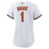 Baltimore Orioles Nike Women's #1 Bride Home Replica Jersey - White - Detail View