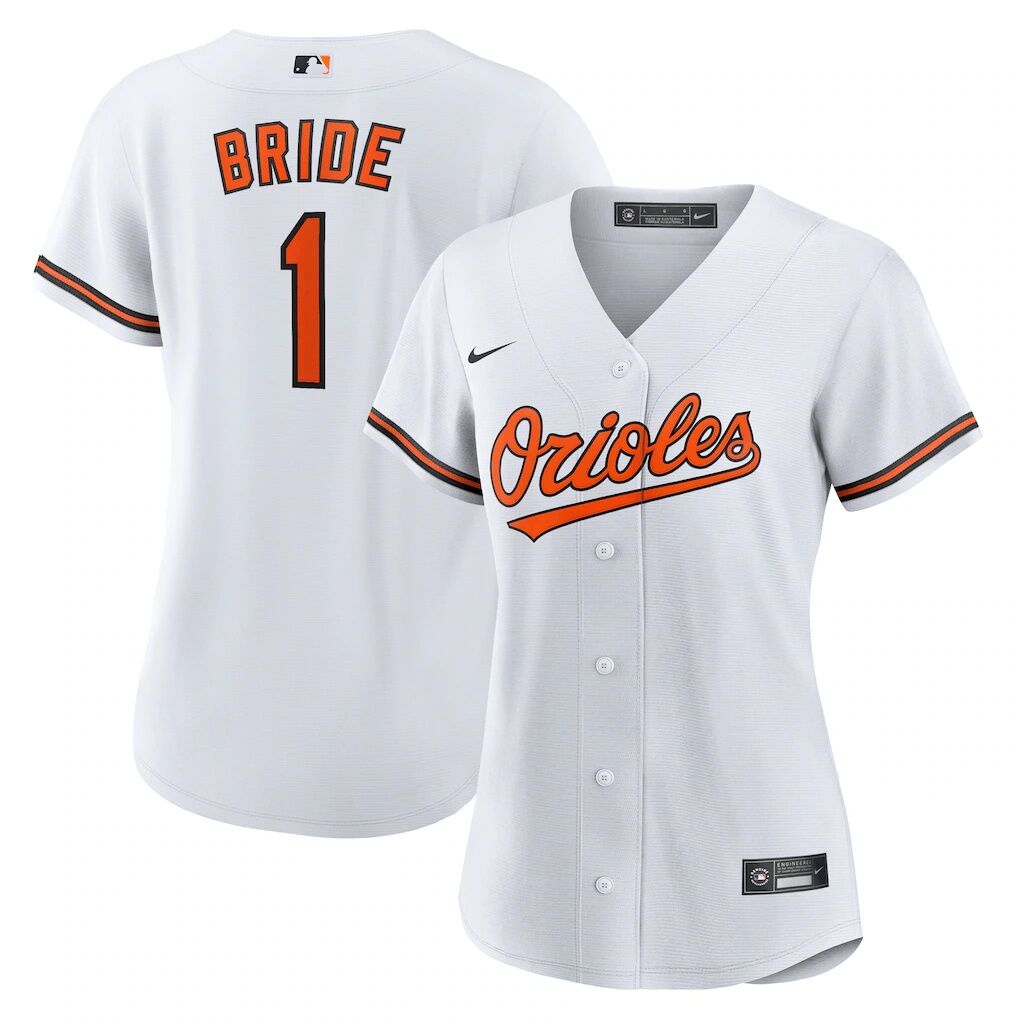 Baltimore Orioles Nike Women's #1 Bride Home Replica Jersey