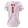Philadelphia Phillies Nike Women's #1 Mom Home Replica Jersey - White - Detail View