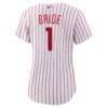 Philadelphia Phillies Nike Women's #1 Bride Home Replica Jersey - White - Detail View