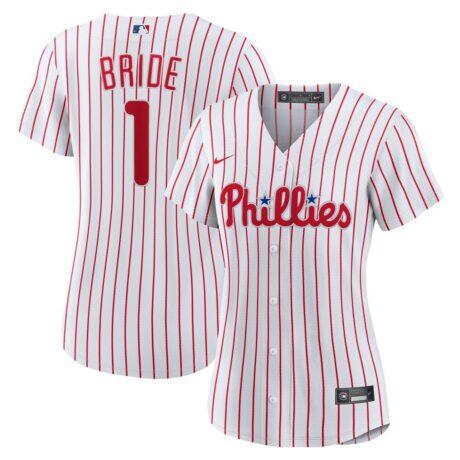 Philadelphia Phillies Nike Women's #1 Bride Home Replica Jersey - White - Front View