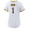 Pittsburgh Pirates Nike Women's #1 Mom Home Replica Jersey - White - Detail View