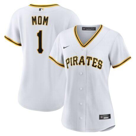 Pittsburgh Pirates Nike Women's #1 Mom Home Replica Jersey - White - Front View