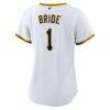 Pittsburgh Pirates Nike Women's #1 Bride Home Replica Jersey - White - Detail View