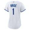 Kansas City Royals Nike Women's #1 Bride Home Replica Jersey - White - Detail View