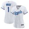 Kansas City Royals Nike Women's #1 Bride Home Replica Jersey - White - Front View