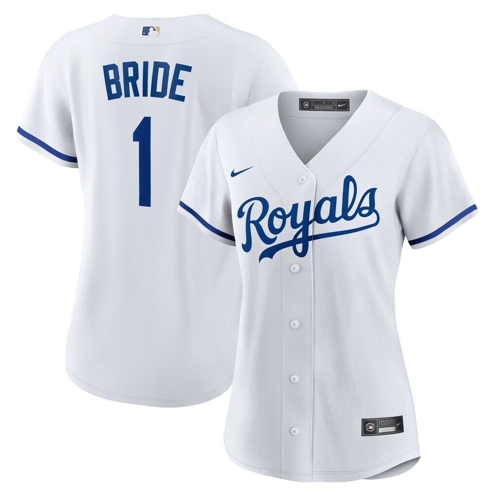 Kansas City Royals Nike Women's #1 Bride Home Replica Jersey