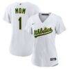 Athletics Nike Women's #1 Mom Home Replica Jersey - White - Front View