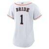 Houston Astros Nike Women's #1 Bride Home Replica Jersey - White - Detail View