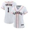 Houston Astros Nike Women's #1 Bride Home Replica Jersey - White - Front View