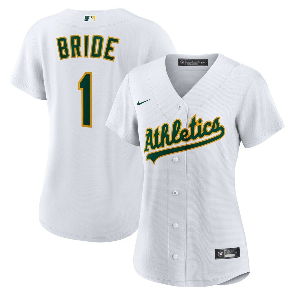 Athletics Nike Women's #1 Bride Home Replica Jersey