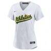 Athletics Nike Women's #1 Bride Home Replica Jersey - White - Side View