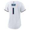 Miami Marlins Nike Women's #1 Mom Home Replica Jersey - White - Detail View