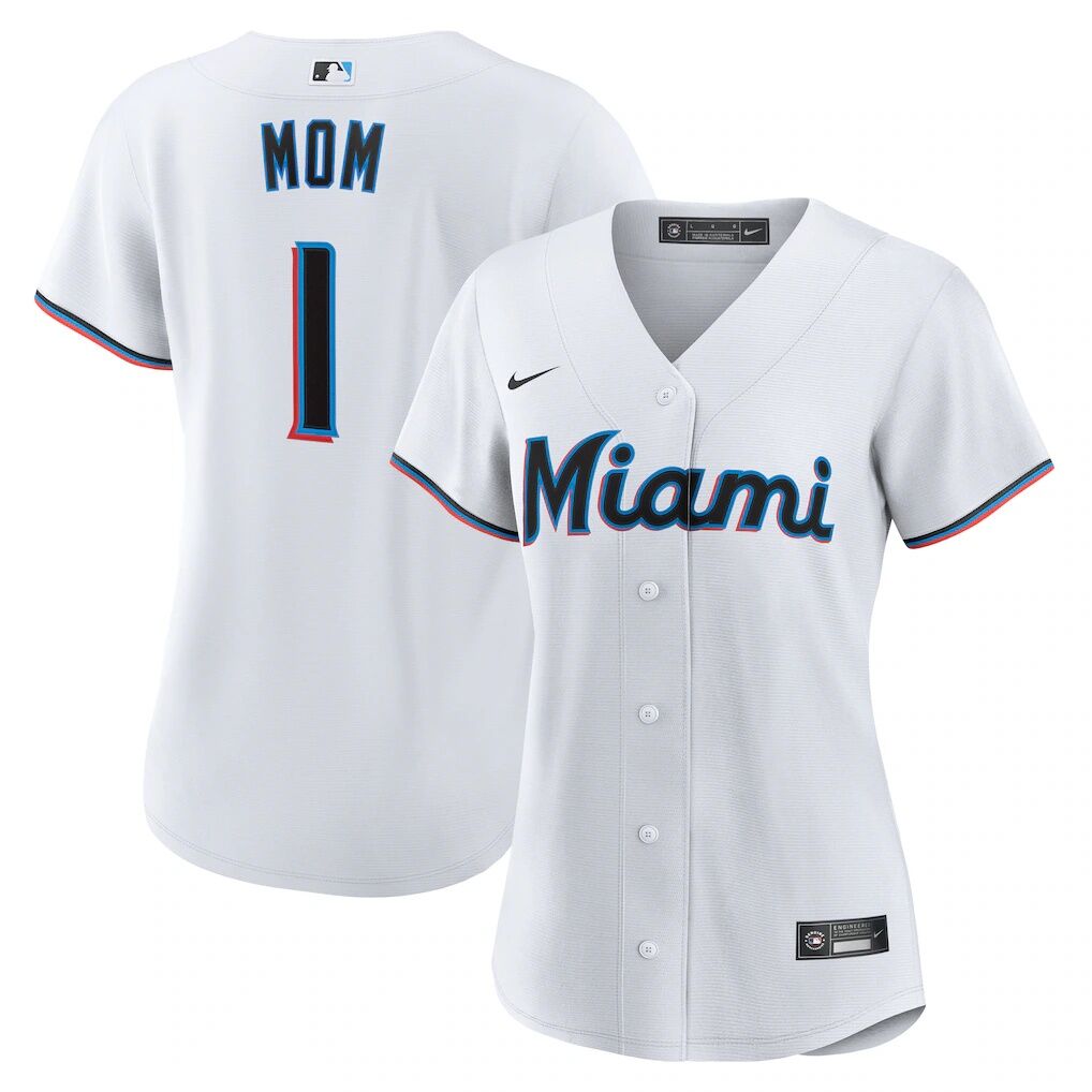 Miami Marlins Nike Women's #1 Mom Home Replica Jersey