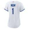 Kansas City Royals Nike Women's #1 Mom Home Replica Jersey - White - Detail View